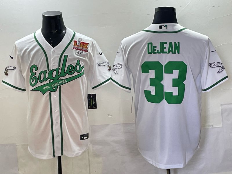 Men 2025 Philadelphia Eagles #33 Dejean white 2th generation Joint Name Nike Limited NFL Jersey style 007
